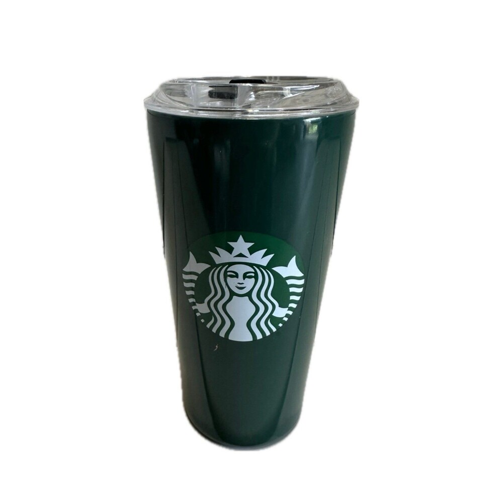 Starbucks Dark Green Stainless Steel 18 fl oz Tumbler Cup With Cold To Go Cover